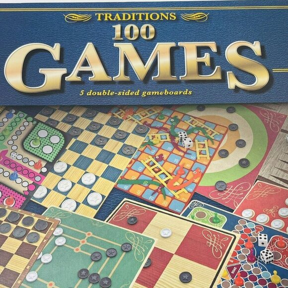 Cardinal Traditions 100 Game Gameboard Double Sided Chess Checker Family Holiday - Picture 3 of 12